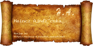 Heincz Ajnácska névjegykártya